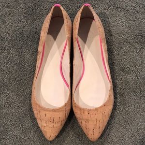 C Wonder Cork flats with pink detail